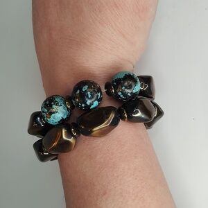 Premier Designs Jewelry - Rock It Bracelet Set - Stone Turquoise Blue RETIRED